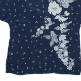 Womens Printed Blouse Blue Crazy Pattern M