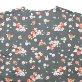 Womens Printed Blouse Grey Silk Floral M