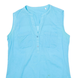 Womens Vest Blue V-Neck Sleeveless M