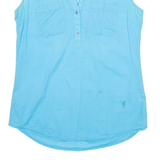 Womens Vest Blue V-Neck Sleeveless M