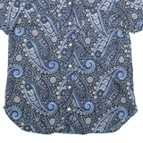 TOMMY HILFIGER Womens Printed Shirt Black V-Neck Paisley XS