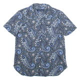TOMMY HILFIGER Womens Printed Shirt Black V-Neck Paisley XS