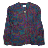 K.C. SPENCER Womens Printed Shirt Blue Long Sleeve Crazy Pattern M