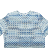 KORET Womens Printed Blouse Blue Crazy Pattern L