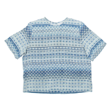 KORET Womens Printed Blouse Blue Crazy Pattern L