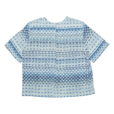 KORET Womens Printed Blouse Blue Crazy Pattern L