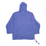 Womens Printed Blouse Blue Button Neck Long Sleeve Striped L