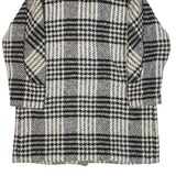 CIRSTEIN Womens Overcoat Coat White Knit Wool Check L