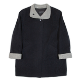 CHRISTIAN Womens Overcoat Coat Black Knit Cashmere L