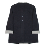 CHRISTIAN Womens Overcoat Coat Black Knit Cashmere L