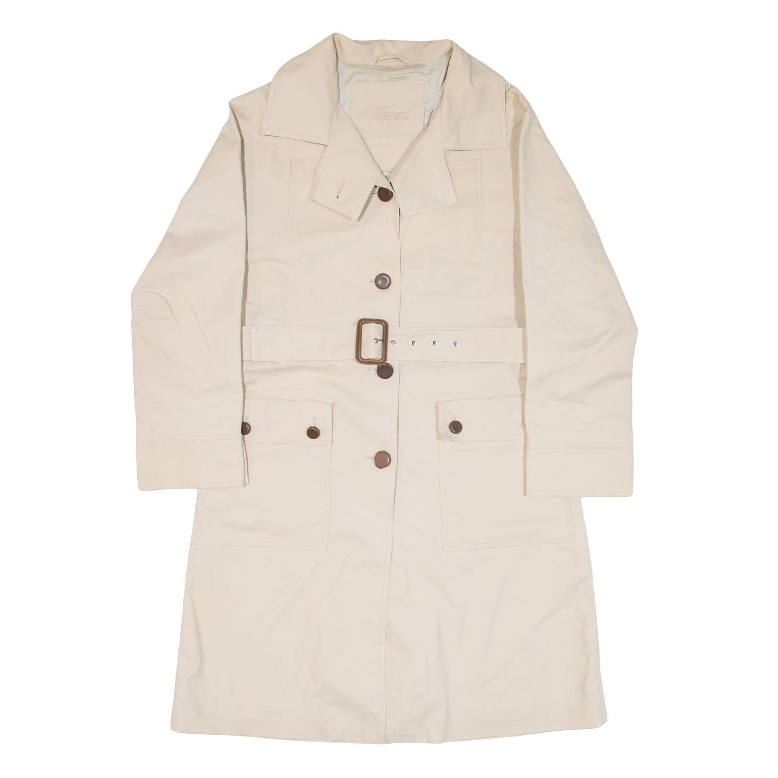 LACOSTE Womens Trench Coat Beige S