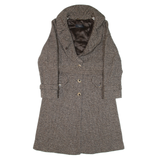 MAX MARA WEEKEND Womens Trench Coat Brown Knit Wool UK 10
