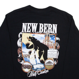 GILDAN New Bern North Carolina Mens T-Shirt Black Long Sleeve USA M