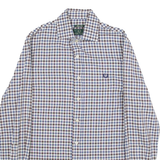 FRED PERRY Slim Fit Mens Shirt Brown Check Long Sleeve S