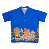 FRAPPE Mens Shirt Blue Crazy Pattern XL