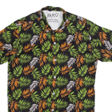 RX 100 Mens Hawaiian Shirt Black Floral S