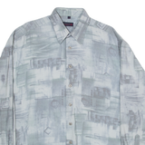 NICK TAYLOR Mens Shirt Grey Long Sleeve L