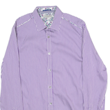 TED BAKER Mens Shirt Purple Striped Long Sleeve S