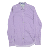 TED BAKER Mens Shirt Purple Striped Long Sleeve S