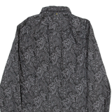 PRETTY GREEN Slim Fit Mens Shirt Grey Crazy Pattern Long Sleeve S