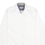TED BAKER Mens Plain Shirt White Long Sleeve M