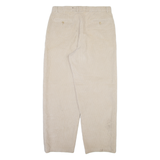 CLAIBORNE Womens Corduroy Trousers Beige Relaxed Straight W32 L29