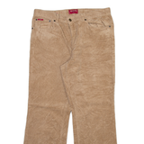 CHAPS Womens Corduroy Trousers Beige Regular Bootcut W32 L29