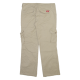 DICKIES Cargo Womens Trousers Beige Relaxed Straight W33 L29