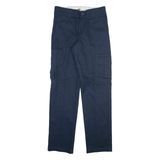 DICKIES Cargo Mens Trousers Blue Slim Straight W28 L32
