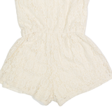HOLLISTER Womens Playsuit Cream Wide-Leg Lace XS