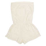 HOLLISTER Womens Playsuit Cream Wide-Leg Lace XS