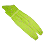 TED BAKER One Shoulder Sheer Flamingo Design Womens Jumpsuit Green Tapered M