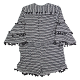 DODO BAROR Womens Playsuit Black Striped Wide-Leg L