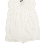 ZARA TRAFALUC Dress Overlay Womens Playsuit Cream Wide-Leg Linen S