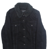 LEVI'S Womens Sherpa Lined Denim Jacket Black XS