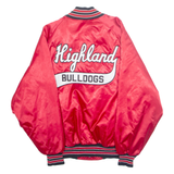 HIGHLAND BULLDOGS Mens Varsity Jacket Red Nylon USA XL