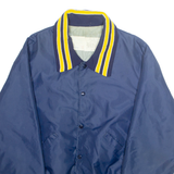 DELONG Mens Varsity Jacket Blue Nylon USA L