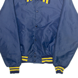 DELONG Mens Varsity Jacket Blue Nylon USA L