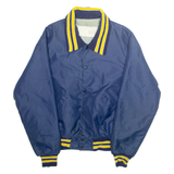 DELONG Mens Varsity Jacket Blue Nylon USA L