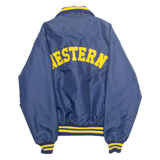 DELONG Mens Varsity Jacket Blue Nylon USA L