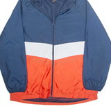 RUSSELL ATHLETIC Mens Rain Jacket Blue Nylon Hooded XL