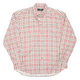 AUTHENTIC WEAR Mens Flannel Shirt Red Check Long Sleeve M