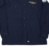 DICKIES Pyle People Deliver Mens Worker Shirt Blue Long Sleeve L