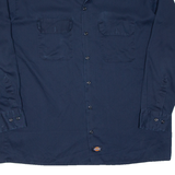 DICKIES Mens Worker Shirt Blue Long Sleeve XL
