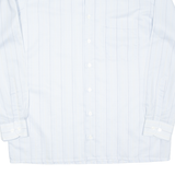 Mens Shirt Blue Striped Long Sleeve XL