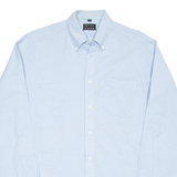 Mens Plain Shirt Blue Long Sleeve S