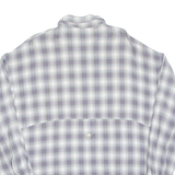 Mens Flannel Shirt Purple Check Long Sleeve L