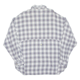 Mens Flannel Shirt Purple Check Long Sleeve L