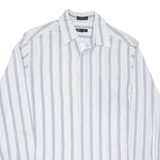 DKNY Mens Shirt Blue Striped Long Sleeve S