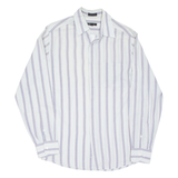 DKNY Mens Shirt Blue Striped Long Sleeve S